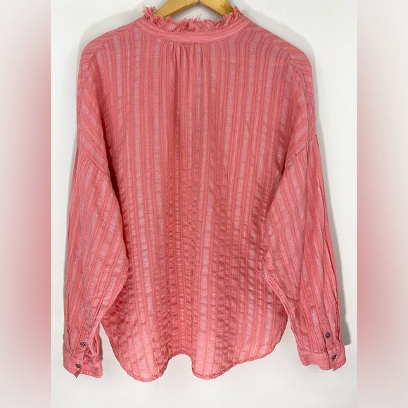 Anthropologie Pilcro The Tavi Button-down Blouse Pink Size Large - Picture 5 of 11
